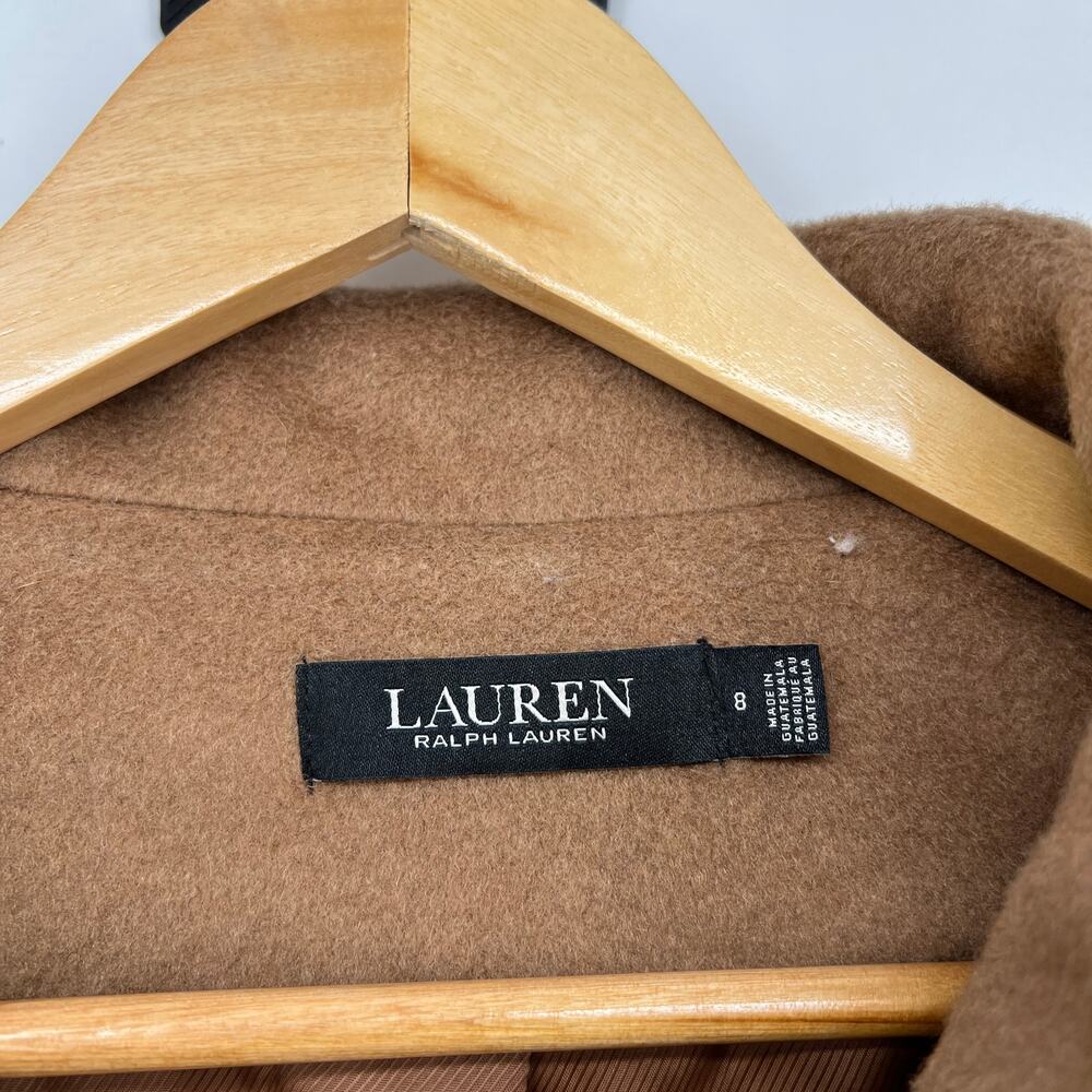 Lauren Ralph Lauren Tab Front Wool Blend Coat New Vicuna Brown Women's 8 Soft - Picture 6 of 14
